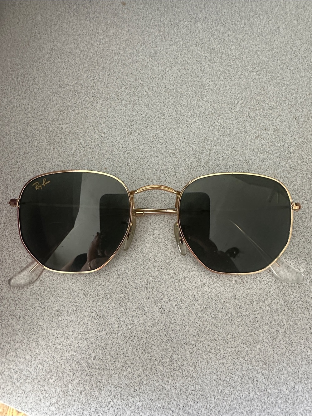 Ray-Ban Gold Frame Sunglasses with Green Lenses